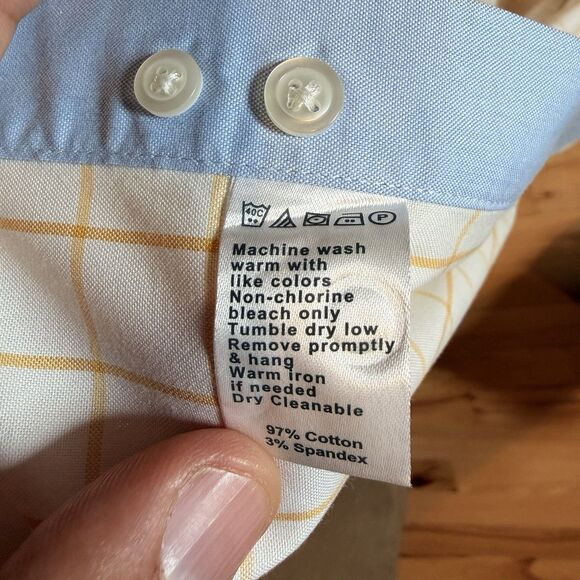 Paul Frederick Non-Iron 2 Ply Cotton Plaid Mens Long Sleeve Dress Shirt 20x35 - Picture 3 of 5